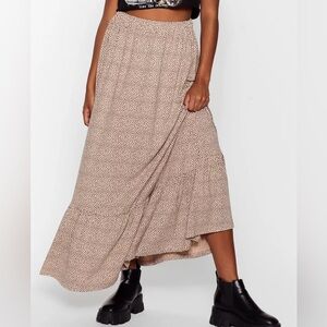 NASTY GAL Dot At All Ruffle Hem Maxi Skirt